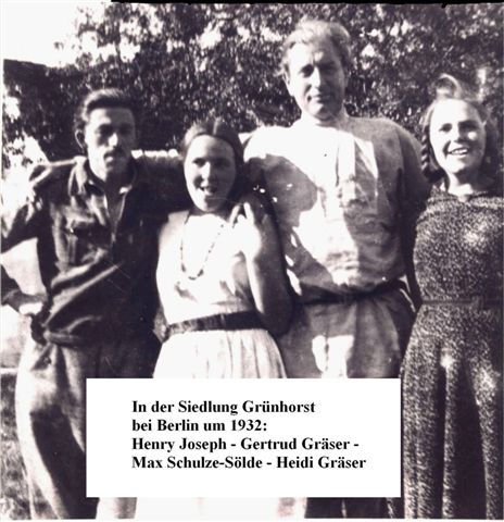 Grünhorst um 1932Henry Joseph, Gertrud Gräser, Max Schulze-Sölde, Heidi Gräser