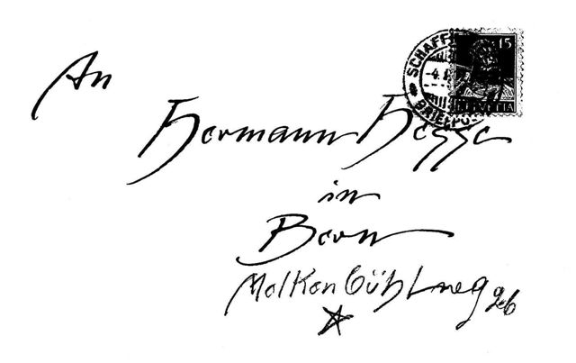Briefumschlag an Hermann Hesse