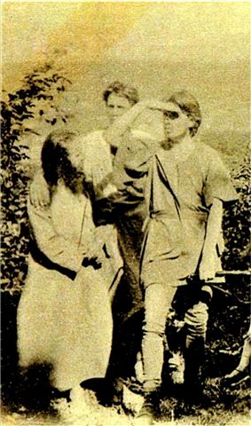 Grser mit Losert (im Hintergrund) auf dem Himmelhof 1898